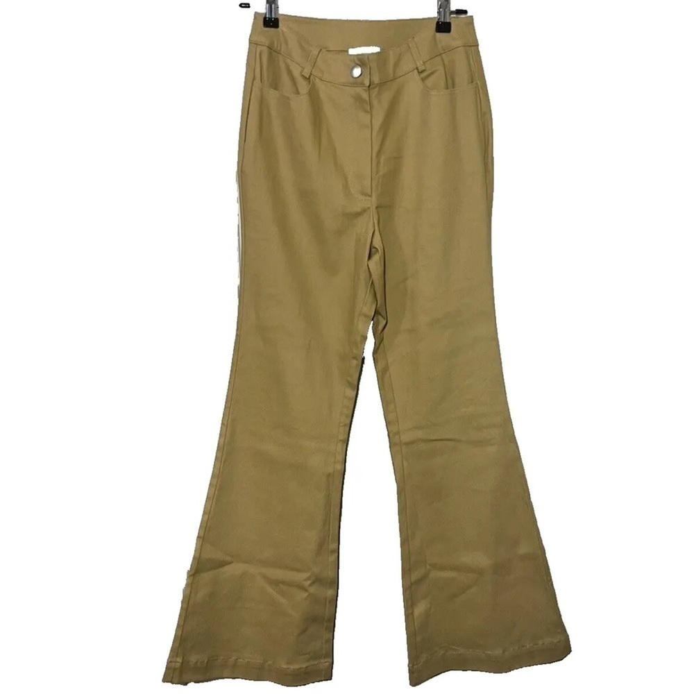 Skies Are Blue Bell Bottom Jeans Flared Casual Size Small Mustard Yellow/ Sand